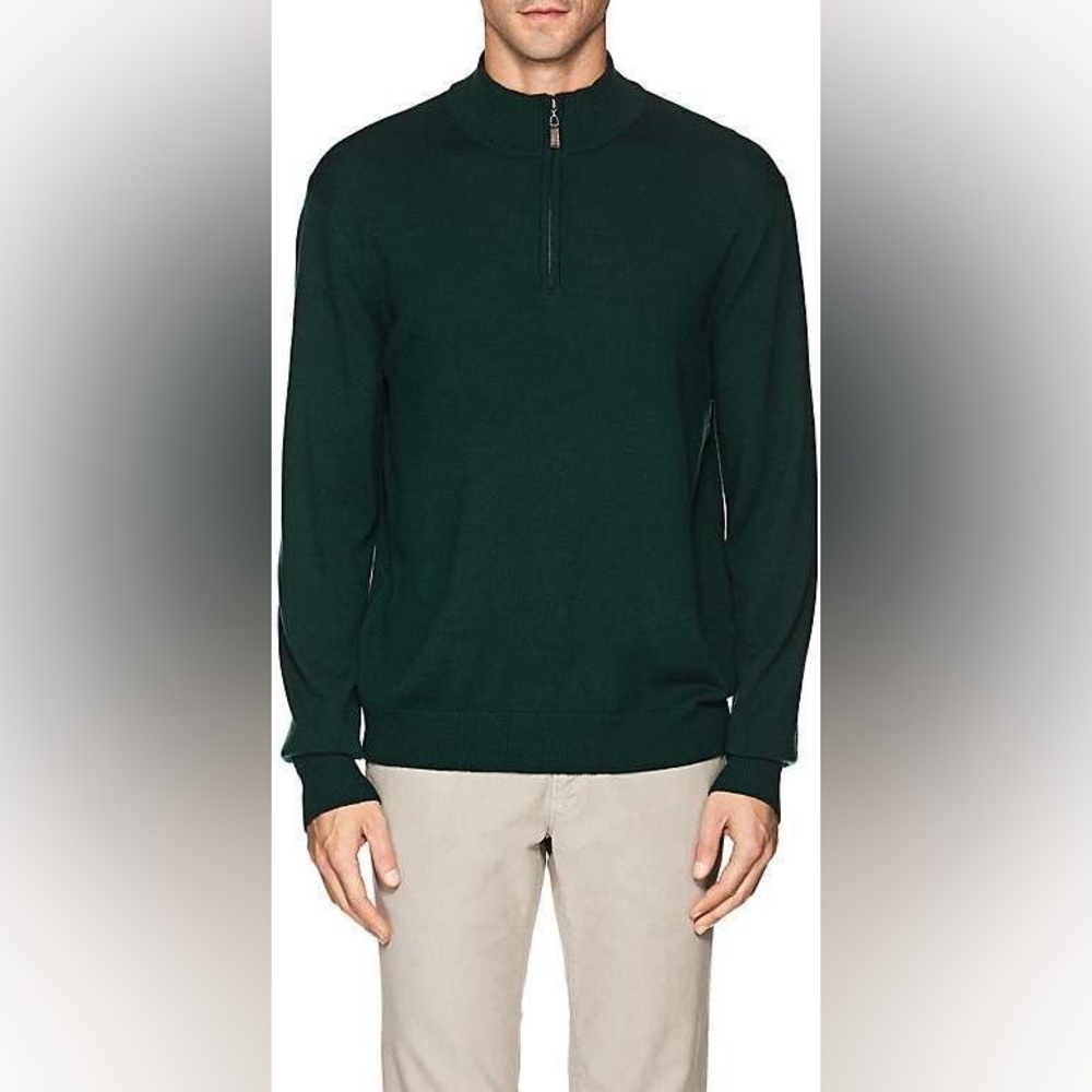 L.L. Bean Men's Cotton Sweater, Quarter-Zip size XL